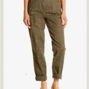 Boden Olive Green Rachel Chino Polka Dot Pants. US Size 6P.